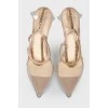 Leather shoes with a transparent toe
