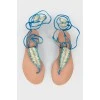 Straw decorated sandals