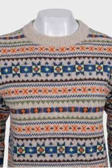 Printed wool jumper