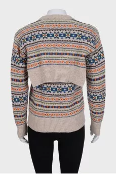 Printed wool jumper