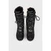Quilted eco-leather boots with tag