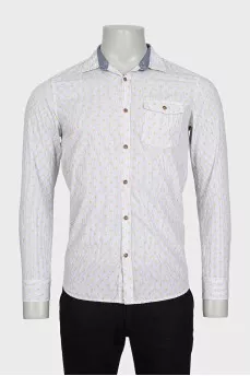 Men's white striped shirt with tag