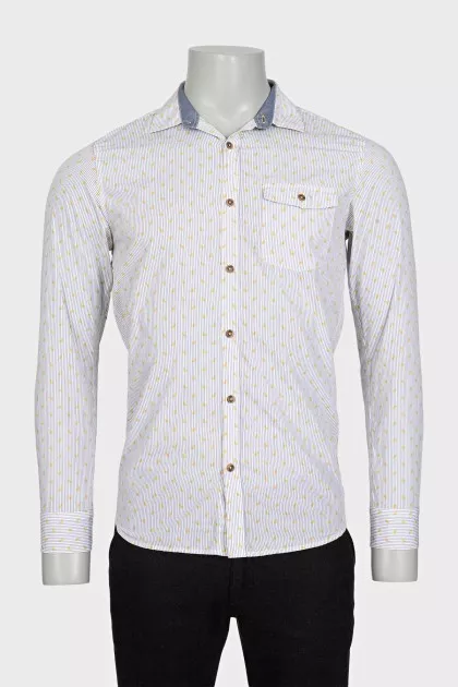 Men's white striped shirt with tag