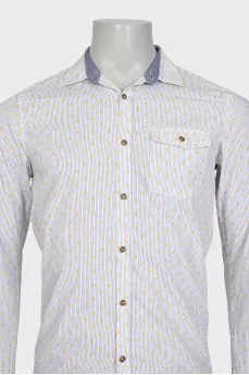 Men's white striped shirt with tag