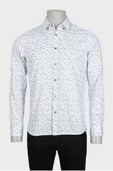 Men's white shirt with floral print