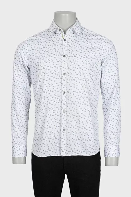 Men's white shirt with floral print