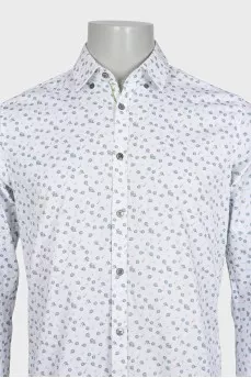 Men's white shirt with floral print