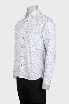 Men's white shirt with floral print