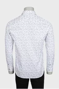 Men's white shirt with floral print