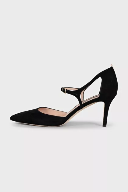 D'Orsay suede shoes