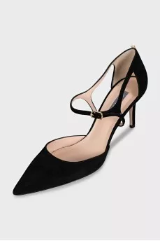 D'Orsay suede shoes