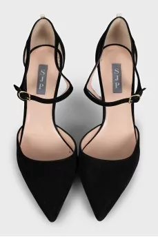D'Orsay suede shoes