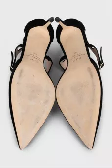 D'Orsay suede shoes