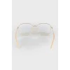 Image glasses with golden frame