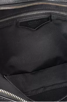 Men's black leather crossbody bag