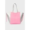 The bag is silver-pink