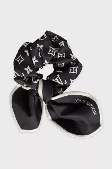 Silk elastic band with signature print