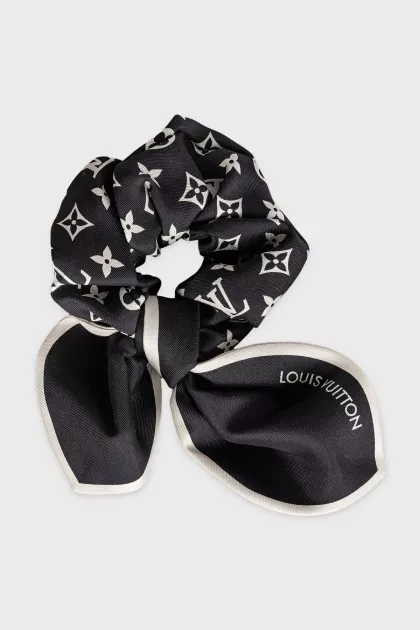 Silk elastic band with signature print