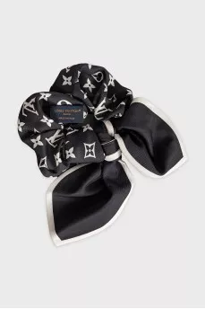 Silk elastic band with signature print