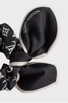 Silk elastic band with signature print