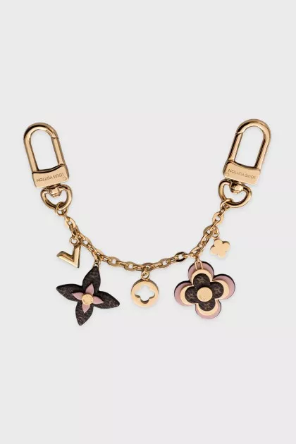 Blooming Flowers Gold Keychain