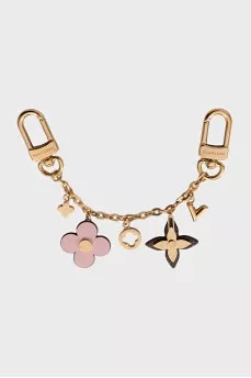 Blooming Flowers Gold Keychain