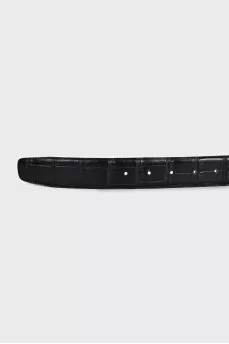 Men's black crocodile leather belt
