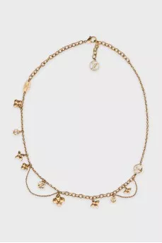 Gold-tone necklace with signature pendants
