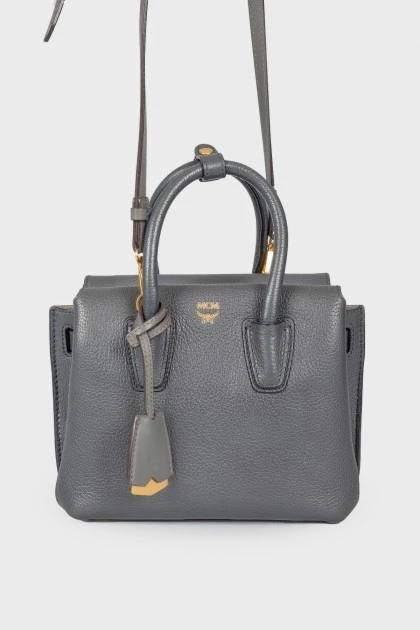 Graphite colored leather bag
