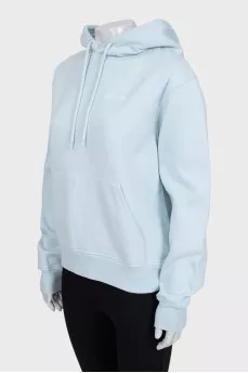 Blue hoodie with a patch pocket