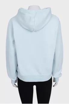 Blue hoodie with a patch pocket