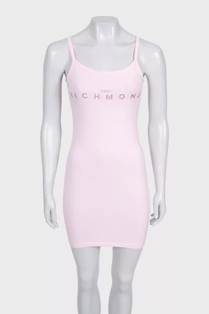 Bodycon mini dress with glitter logo