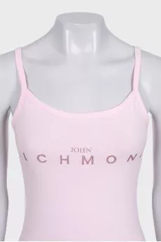 Bodycon mini dress with glitter logo