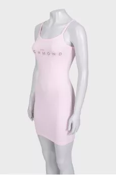 Bodycon mini dress with glitter logo