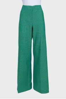 High-waisted wide-leg trousers with a printed pattern