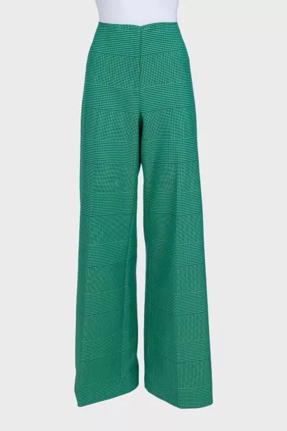 High-waisted wide-leg trousers with a printed pattern
