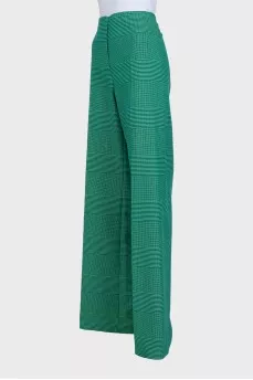 High-waisted wide-leg trousers with a printed pattern