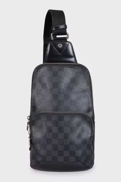 Men's canvas bag with an Avenue print