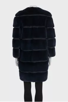 Blue mink fur coat
