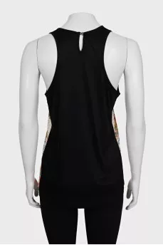 Silk and viscose printed T-shirt
