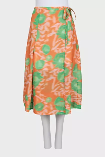 Orange wrap skirt
