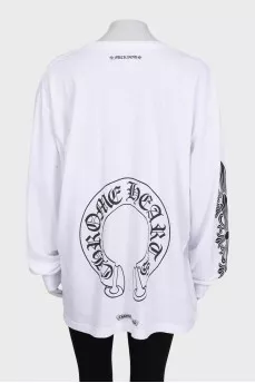 White long sleeve t-shirt with print