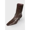 Semi-skinned square toe boots