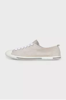 Gray suede sneakers