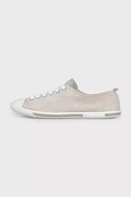 Gray suede sneakers