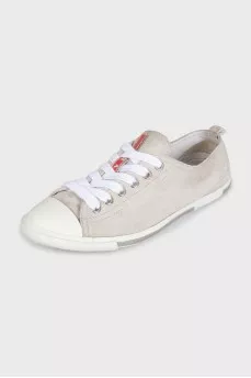 Gray suede sneakers