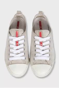 Gray suede sneakers