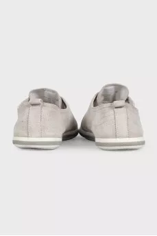 Gray suede sneakers
