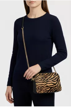 Animal print leather crossbody
