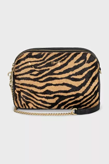 Animal print leather crossbody